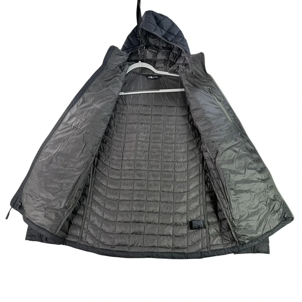 The North Face ThermoBall Eco Hoodie Mens Large Gray Quilted Puffer Jacket